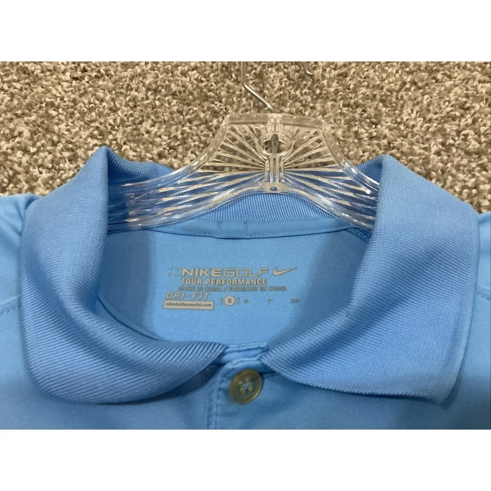 Nike Golf Tour Performance Dri-FIT Polo Shirt Preppy Blue Short Sleeve Sz S